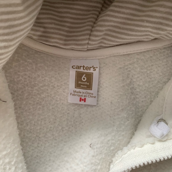 Size 6mth - Carters - Fleece Teddy Onesie - Picture 2 of 2